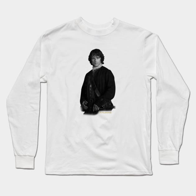 Outlander Jamie Staring Long Sleeve T-Shirt by devanpm